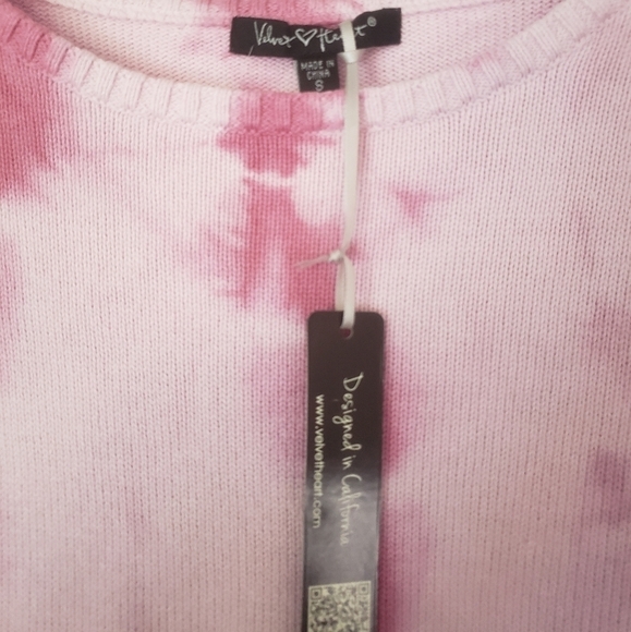 NEW! VELVET HEART pink tie dye cotton sweater. - Picture 6 of 7